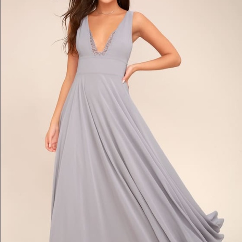 Delicate Gray Maxi Dress